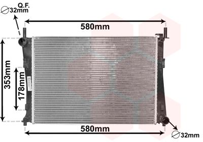 VAN WEZEL 18002325 Радіатор охолодження Ford Fiesta/Fusion 1.2-1.6 16V 01-12