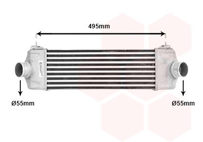 VAN WEZEL 18004406 Радіатор інтеркулера Ford Transit 2.4DI 00-