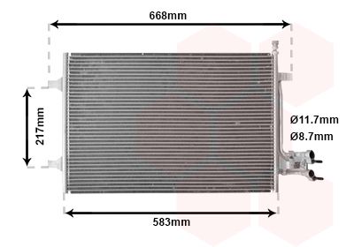 VAN WEZEL 18005395 Радіатор кондиціонера Ford Fiesta 04-08/Fusion 1.6TDCi 04-12