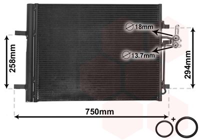 VAN WEZEL 18005427 Радіатор кондиціонера (з осушувачем) Ford Galaxy/Mondeo 1.6-2.2 TDCi 07-15