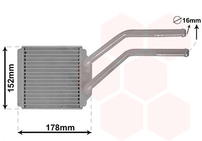 VAN WEZEL 18006614 Радіатор пічки Ford Transit 2.0D-3.0D 00-14