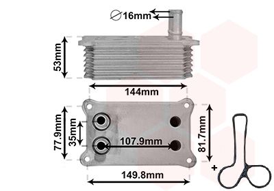 VAN WEZEL 18013705 Радіатор масляний Ford Mondeo 2.0/2.2 TDCI 00-07 (теплообмінник)