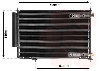 VAN WEZEL 25005242 Радіатор кондиціонера (з осушувачем) Honda CR-V II 2.2CTDi 06-
