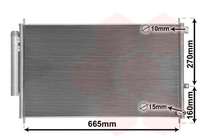 VAN WEZEL 25015701 Радіатор кондиціонера (з осушувачем) Honda CR-V IV 1.6i-DTEC 13-