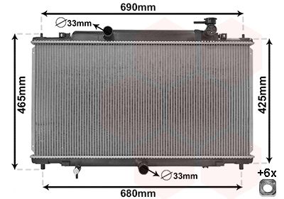 VAN WEZEL 27002280 Радіатор охолодження Mazda 6 2.0/2.5 12-