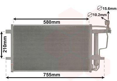 VAN WEZEL 27005242 Радіатор кондиціонера (з осушувачем) Mazda 3 1.6-2.0MZR/2.3MPS T 08-14