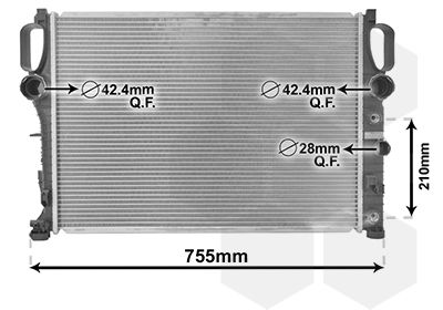 VAN WEZEL 30002341 Радіатор охолодження MB E-class (W211/S211)/CLS-class (C219) 02-10
