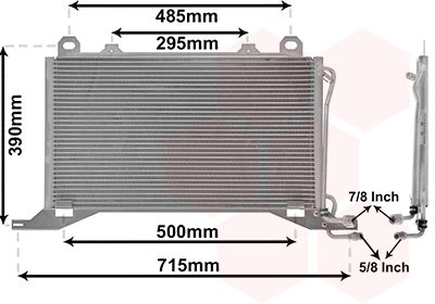 VAN WEZEL 30005222 Радіатор кондиціонера MB E-class (W210) 97-02 OM611/M111/OM602