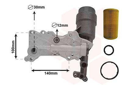VAN WEZEL 30013703 Корпус фільтра масляного (з радіатором) MB OM651 (6511800610)