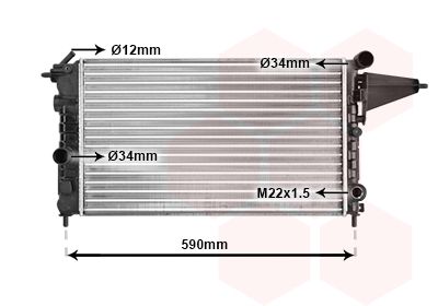 VAN WEZEL 37002161 Радіатор охолодження Opel Vectra A 1.4-1.6i 88-95