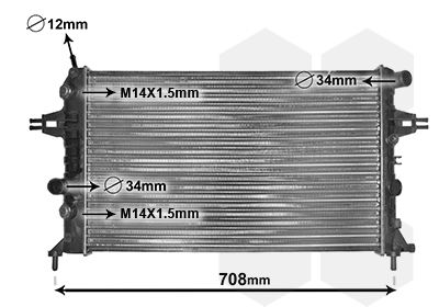 VAN WEZEL 37002254 Радіатор охолодження Opel Astra G/Zafira A 1.4-2.2 99-09