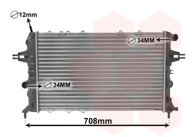 VAN WEZEL 37002293 Радіатор охолодження Opel Astra G/Zafira A 2.0 16V/2.0 DI 98-05