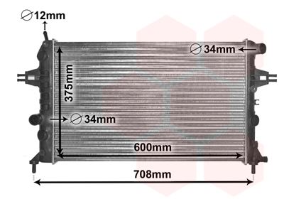 VAN WEZEL 37002296 Радіатор охолодження Opel Astra G/Zafira A 1.4-1.8 16V 98-09