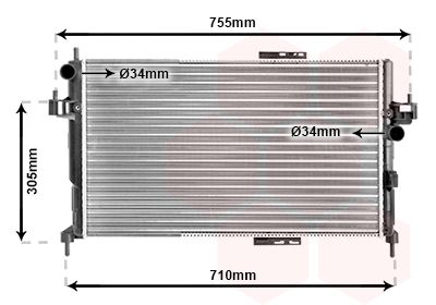 VAN WEZEL 37002305 Радіатор охолодження Opel Combo 1.7 DI 16V 01-