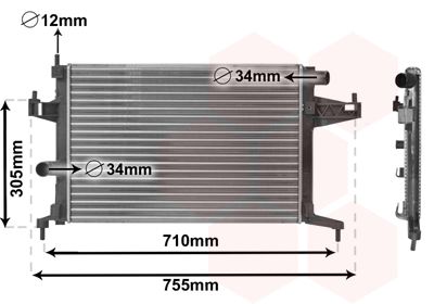 VAN WEZEL 37002306 Радіатор охолодження Opel Combo/Corsa 1.4-1.8 00-