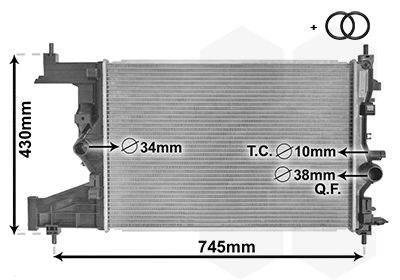 VAN WEZEL 37002484 Радіатор охолодження Opel Astra/Zafira 1.4-1.8 09-