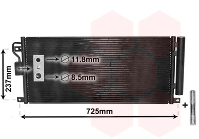 VAN WEZEL 37005638 Радіатор кондиціонера (з осушувачем) Opel Mokka/Chevrolet Trax 1.4/1.6CDTI/1.7CDT