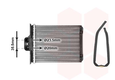 VAN WEZEL 37006217 Радіатор пічки Opel Vectra B 95-03/Saab 9-5 97-09