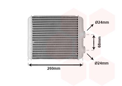VAN WEZEL 37006259 Радіатор пічки Opel Astra 98-