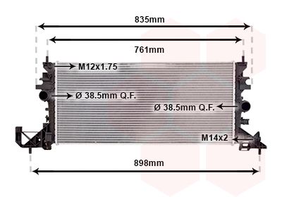VAN WEZEL 37012704 Радіатор кондиціонера Opel Insigna K 1.0/1.4/1.6Turbo/CDTi 15-
