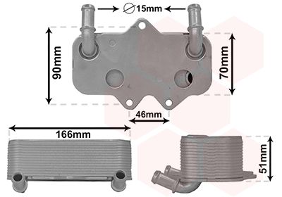VAN WEZEL 37013710 Радіатор масляний Opel Astra G/Vectra/Zafira A 2.0/2.2D 96- (теплообмінник)