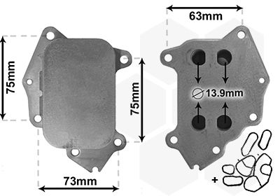 VAN WEZEL 40003396 Радіатор масляний Citroen Berlingo/Peugeot Partner 1.6 HDI 05- (теплообмінник)