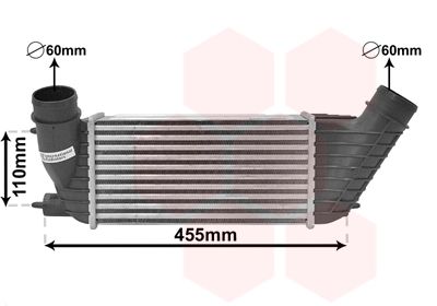 VAN WEZEL 40004347 Радіатор інтеркулера Citroen Jumper/Fiat Scudo/Peugeot Expert 1.6/2.0/2.2D Multij
