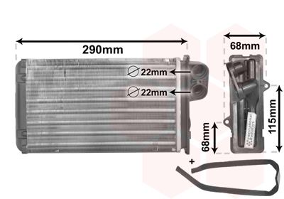 VAN WEZEL 40006100 Радіатор пічки Peugeot 406 I/II 87-96