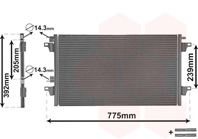 VAN WEZEL 43005280 Радіатор кондиціонера Renault Laguna II 1.6-3.5 01-