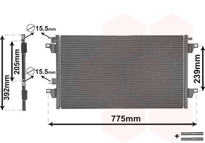 VAN WEZEL 43005366 Радіатор кондиціонера Renault Laguna II 1.6-3.0i/1.9-2.2dCi 01-07