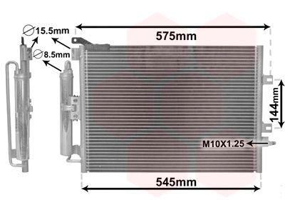 VAN WEZEL 43005395 Радіатор кондиціонера (з осушувачем) Renault Clio III/Modus 1.5 dCi 05-