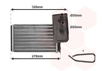 VAN WEZEL 43006099 Радіатор пічки Renault Kangoo 1.2/1.4/1.5dCi/1.9D/DTI 97-