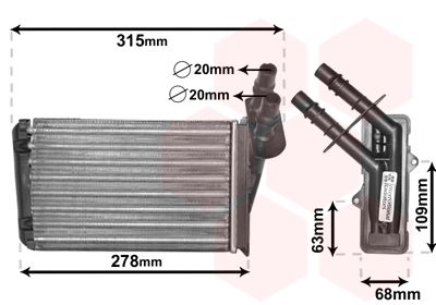 VAN WEZEL 43006228 Радіатор пічки Renault Clio II 98-