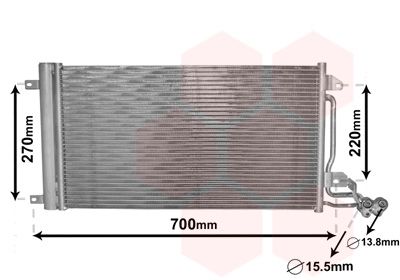 VAN WEZEL 49005038 Радіатор кондиціонера Audi A1/VW Polo 1.0TFSI/2.0TDI 09-