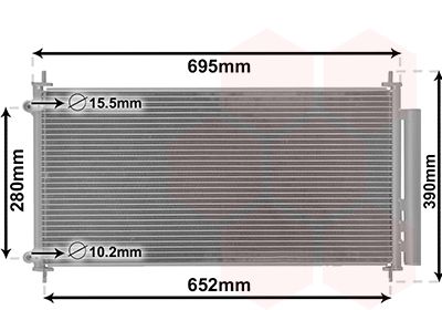 VAN WEZEL 53005406 Радіатор кондиціонера (з осушувачем) Toyota Auris/Corolla 2.0/2.2D 05-14