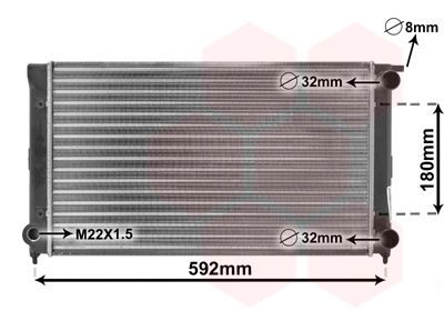 VAN WEZEL 58002045 Радіатор охолодження VW Golf I/II/Jetta I/II 1.5/1.6D/1.6 GTI/1.8 GTI 76-93