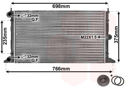 VAN WEZEL 58002188 Радіатор охолодження VW Sharan 95-10