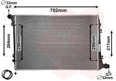VAN WEZEL 58002224 Радіатор охолодження VW Caddy 1.9/2.0TDI (+/-AC)