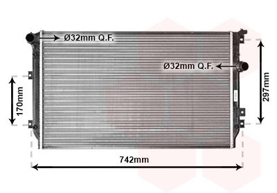 VAN WEZEL 58002287 Радіатор охолодження VW Sharan/Tiguan 1.4 TSI 10-