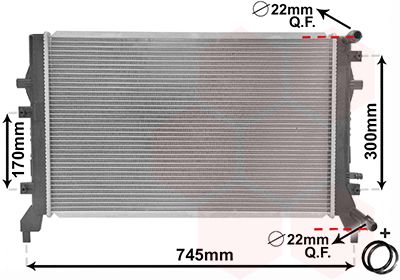 VAN WEZEL 58002295 Радіатор охолодження VW Caddy III/IV 1.0-1.4 1.0-1.4TSI 10-