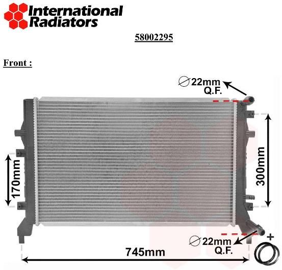 VAN WEZEL 58002295 Радіатор охолодження VW Caddy III/IV 1.0-1.4 1.0-1.4TSI 10-
