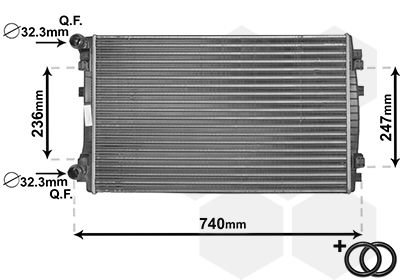 VAN WEZEL 58002338 Радіатор охолодження VW Caddy 2.0TDI 20-/Passat 1.4TSI/1.6/2.0TDI 14-