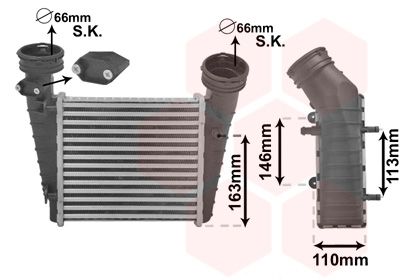 VAN WEZEL 58004238 Радіатор інтеркулера VW Passat 1.9/2.0 TDI 00-05
