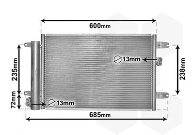 VAN WEZEL 58005183 Радіатор кондиціонера Ford Galaxy 2.3i/2.8i/1.9TDI 00-06/VW Sharan 1.8T/2.0i/2.8i