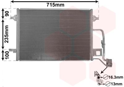 VAN WEZEL 58005189 Радіатор кондиціонера VW Passat 1.6-2.8i/1.9-2.5TDI 00-05