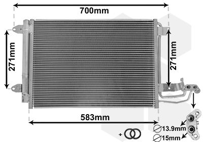 VAN WEZEL 58005209 Радіатор кондиціонера VW Caddy/Golf/Jetta/Skoda Octavia 03-