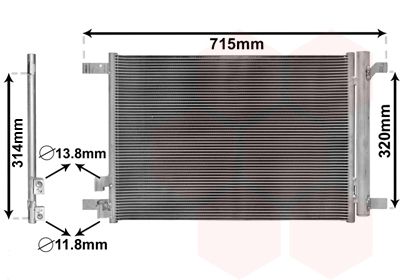 VAN WEZEL 58005335 Радіатор кондиціонера Audi A3/Q2/Skoda Octavia III/Superb III/VW Arteon/Golf Allt