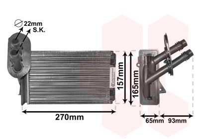 VAN WEZEL 58006173 Радіатор пічки VW Golf V/Skoda Octavia 1.4/1.6/2.0/1.9-2.0TDI 96-10