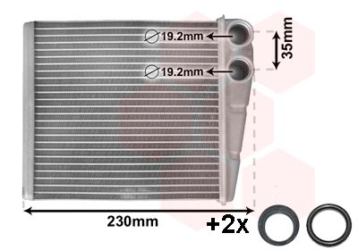 VAN WEZEL 58006229 Радіатор пічки VW Caddy III/Golf V/VI 03-