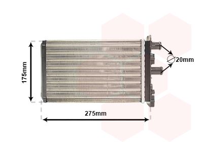 VAN WEZEL 58006239 Радіатор пічки VW T4 1.8-2.8 90-03